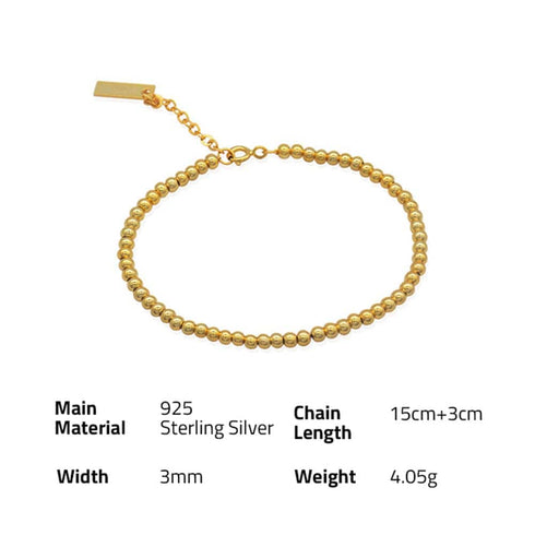 Minimalist Beads Bracelet Gold Vermeil - Zafari Studio Jewelry